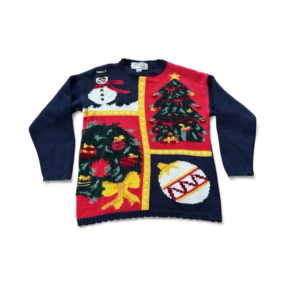 Vintage Knit 90s Nuggets Christmas Sweater Women Size Medium EUC